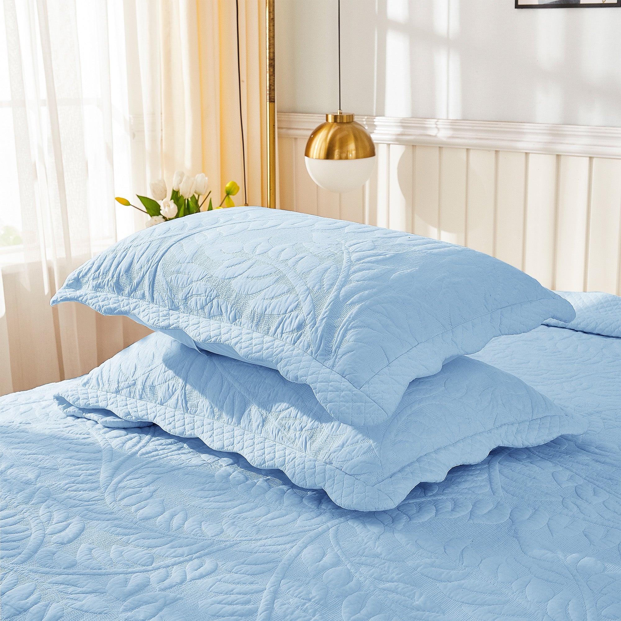 Cotton quilted hotsell pillow shams